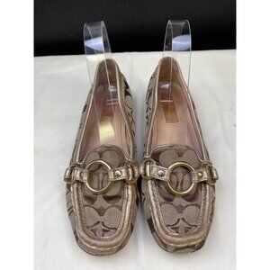 Coach Signature Women's Tan Casual Flats/ Slip on shoes A2139 Size 7.5 SKU 5353